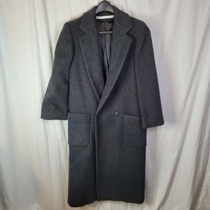 Perry ellis womens full length  wool coat satin lining 2 button closure